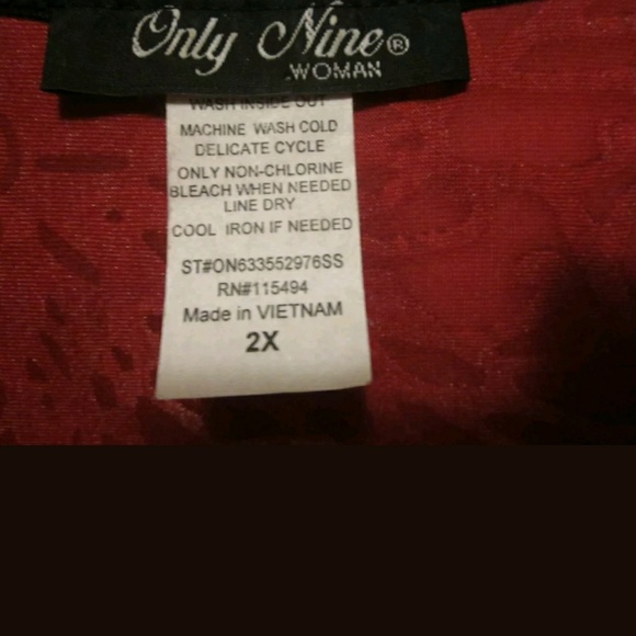 2x Velvet Feel Dressy Blouse Red and Black, shiny and classy.. - Picture 5 of 8